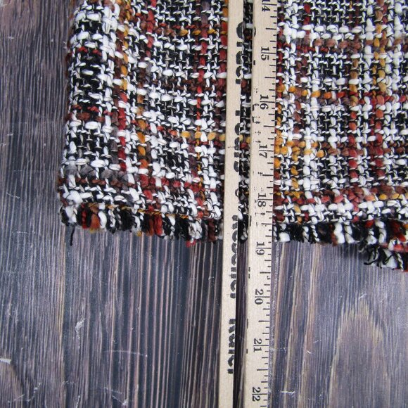 Calvin Klein Blazer Womens 6 Black White Tweed Boucle Fringe Cropped Open Front - Picture 8 of 8